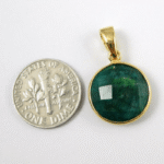 Emerald Gemstone Round Bezel Pendant - Image 4