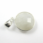 Round Moonstone Gemstone Bezel Pendant - Image 4