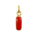 Oval Shape Coral Gemstone Pendant - Image 2