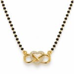 18K Gold Heart Lab-Grown Diamond Mangalsutra with 0.35 Carat Diamonds
