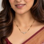 18K Gold Floral Lab-Grown Diamond Mangalsutra - Image 4