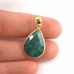 Emerald Gemstone Teardrop Pendant - Image 5