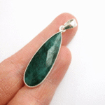 Bezel Emerald Gemstone Pendant - Image 5