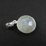 Round Moonstone Gemstone Bezel Pendant - Image 5