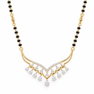 18K Gold Wings Lab-Grown Diamond Mangalsutra with 3.60 Carat Diamonds