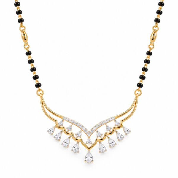 18K Gold Wings Lab-Grown Diamond Mangalsutra with 3.60 Carat Diamonds