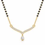18K Gold Chevron Lab-Grown Diamond Mangalsutra with 0.80 Carat Diamonds