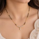 18K Gold Chevron Lab-Grown Diamond Mangalsutra - Image 4
