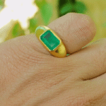 Emerald Cut Natural Green Emerald Wedding Solitaire Men's Ring - Image 6
