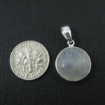 Round Moonstone Gemstone Bezel Pendant - Image 6