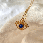 Natural Blue Sapphire Evil Eye Pendant
