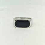Natural Royal Black Agate (Sulemani Hakik) Sterling Silver Ring for Men