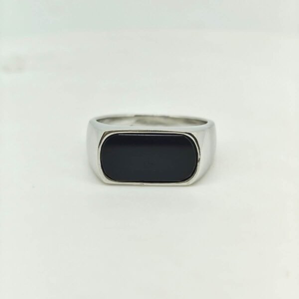 Natural Royal Black Agate (Sulemani Hakik) Sterling Silver Ring for Men