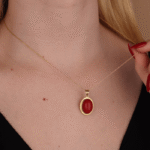 Red Coral Gemstone Pendant - Image 7