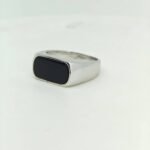 Natural Royal Black Agate (Sulemani Hakik) Sterling Silver Ring for Men - Image 2