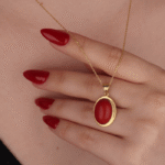Red Coral Gemstone Pendant - Image 8