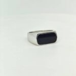 Natural Royal Black Agate (Sulemani Hakik) Sterling Silver Ring for Men - Image 3