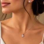 925 Sterling Silver Asscher Cut Solitaire Moissanite Pendant for Women - Image 4