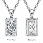 925 Sterling Silver Cushion Cut Solitaire Moissanite Pendant for Women - Image 3