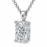 925 Sterling Silver Cushion Cut Solitaire Moissanite Pendant for Women - Image 2