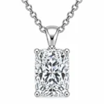925 Sterling Silver Cushion Cut Solitaire Moissanite Pendant for Women with Four-Prong Setting