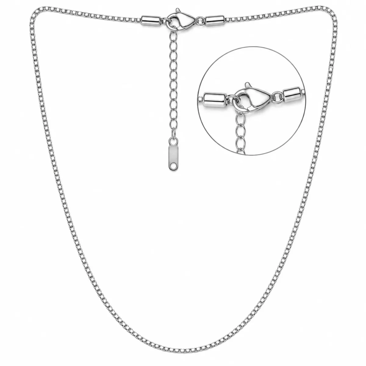 925 Sterling Silver Hallmarked Box Chain for Women & Men - Image 2