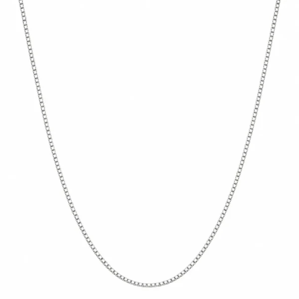 925 Sterling Silver Hallmarked Box Chain for Women and Men on White Background