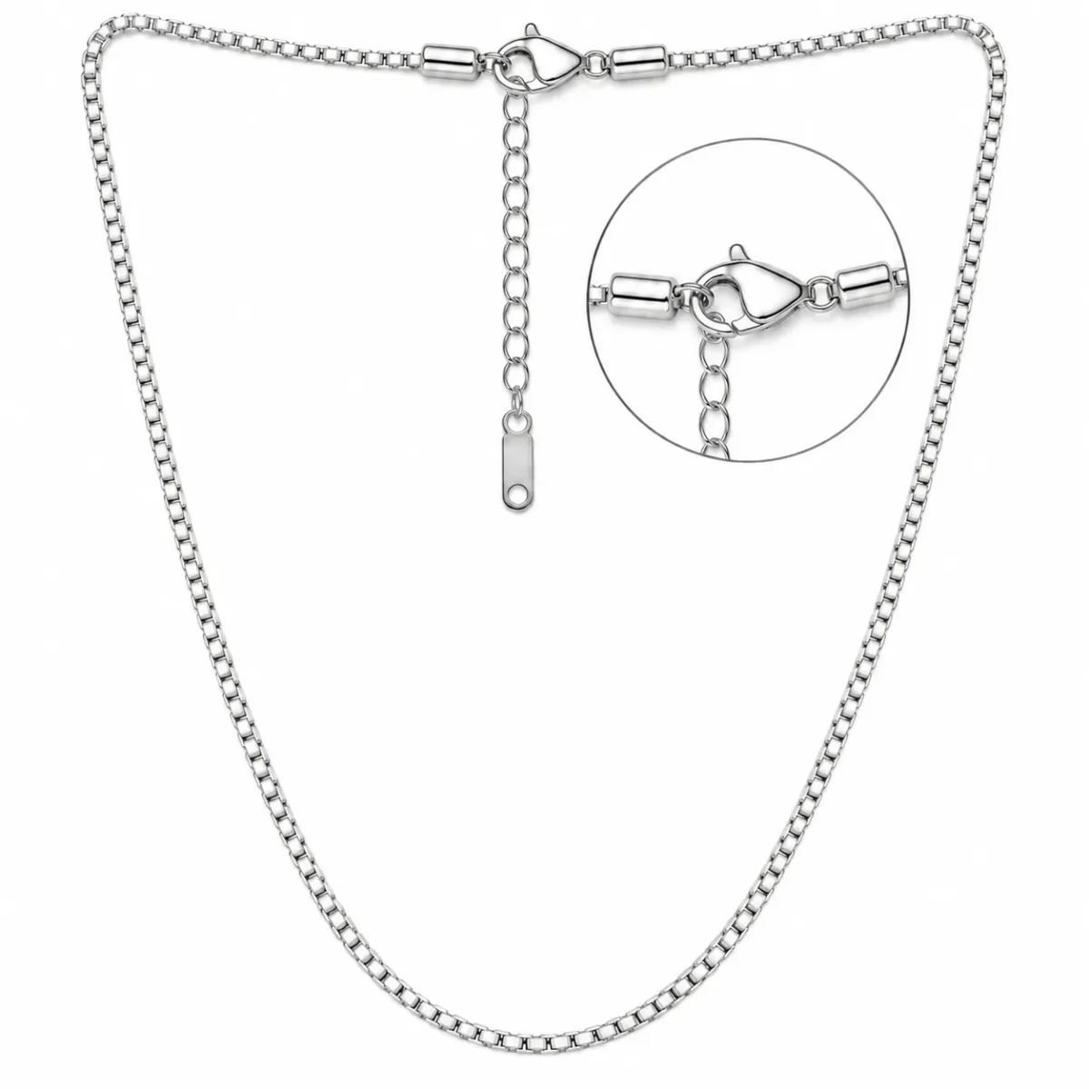 925 Sterling Silver Hallmarked Box Link Chain for Women & Men - Image 2