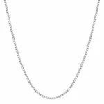 925 Sterling Silver Hallmarked Box Link Chain for Women and Men on White Background