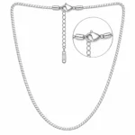 925 Sterling Silver Hallmarked Flat Curb Chain for Women & Men - Image 2