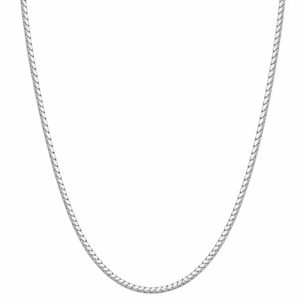 925 Sterling Silver Hallmarked Flat Curb Chain for Women and Men on White Background