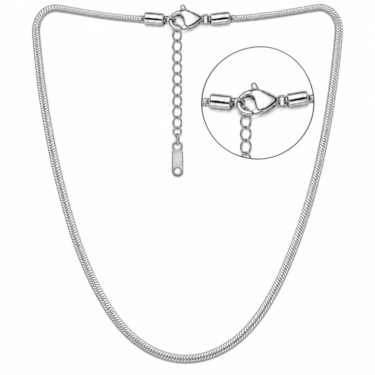 925 Sterling Silver Hallmarked Herringbone Chain for Women & Men - Image 2