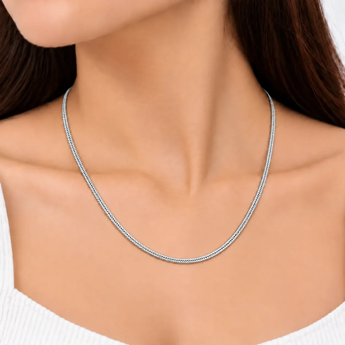 925 Sterling Silver Hallmarked Herringbone Chain for Women & Men - Image 3