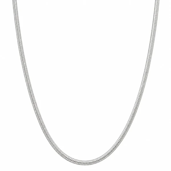 925 Sterling Silver Hallmarked Herringbone Chain for Women and Men on White Background