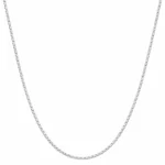 925 Sterling Silver Hallmarked Slim Box Link Chain for Women and Men on White Background