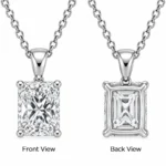 925 Sterling Silver Radiant Cut Solitaire Moissanite Pendant for Women - Image 3