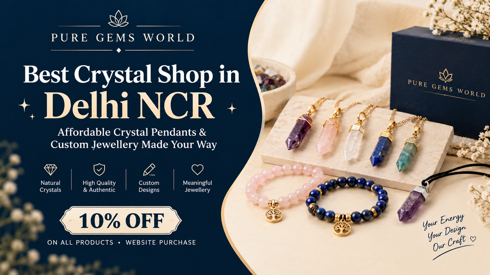 Best Crystal Shop in Delhi NCR: Affordable Crystal Pendants and Custom Jewellery Made Your Way