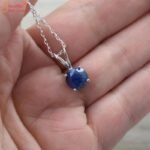 Natural Blue Sapphire Pendant, Neelam Gemstone Pendant - Image 2