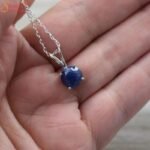 Natural Blue Sapphire Pendant, Neelam Gemstone Pendant - Image 4