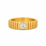 18k Gold Crest Solitaire Lab Grown Diamond Ring for men's