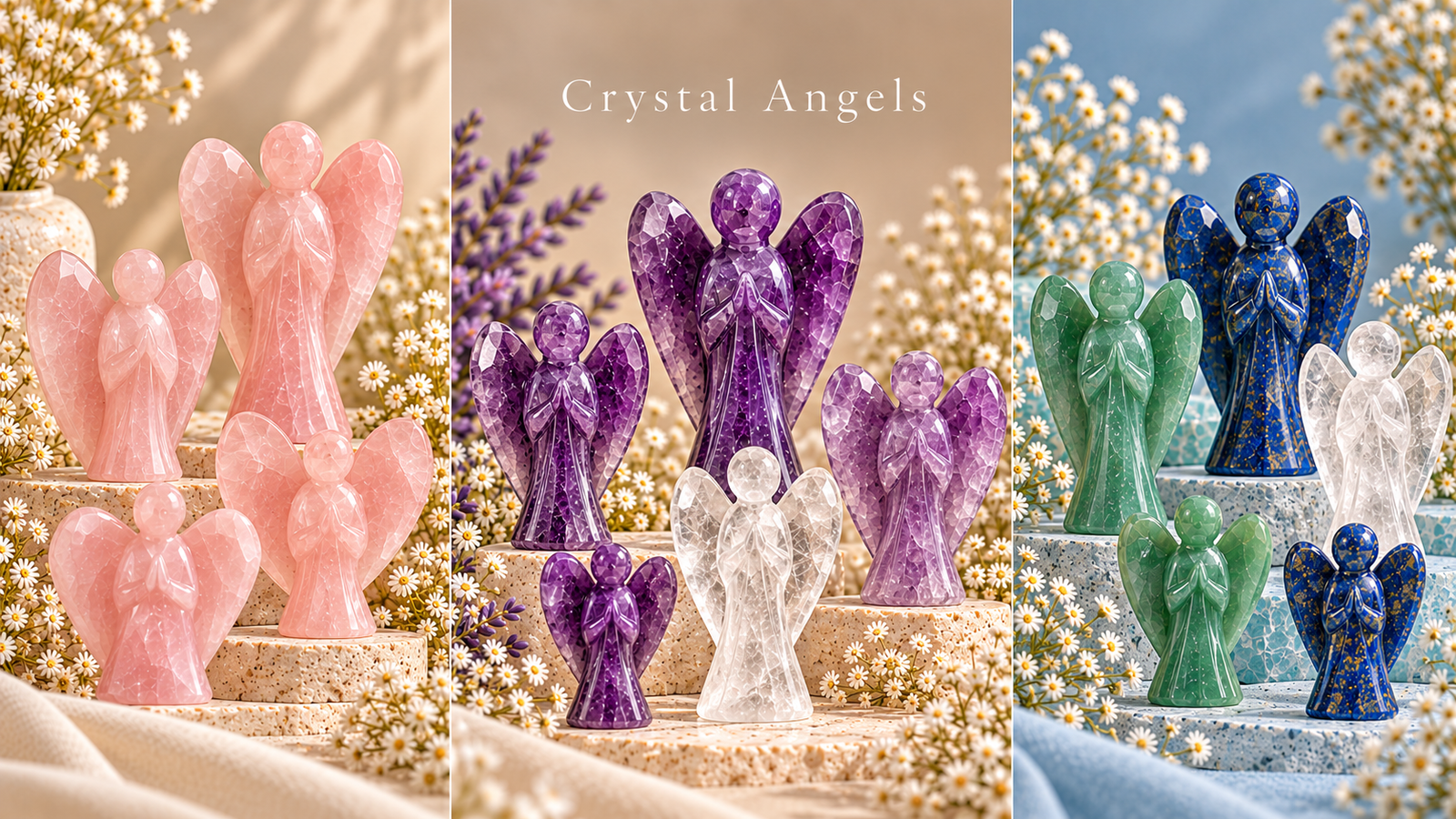 Crystal Angels – Natural Gemstone Angel Figurines Online in India