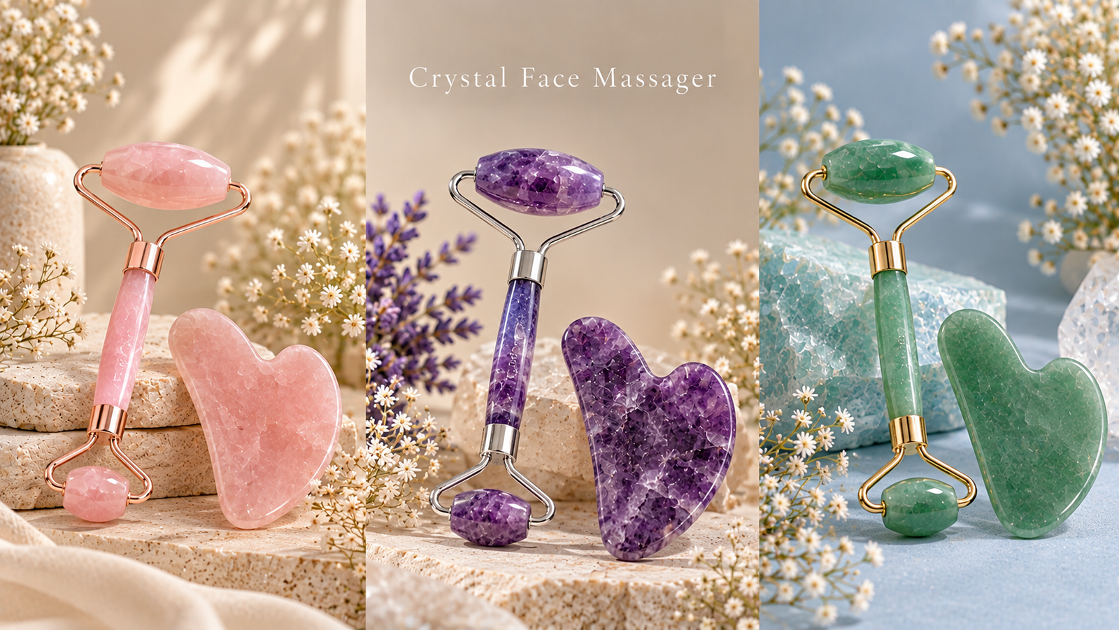 Face Massager Roller – Natural Crystal Face Rollers Online in India
