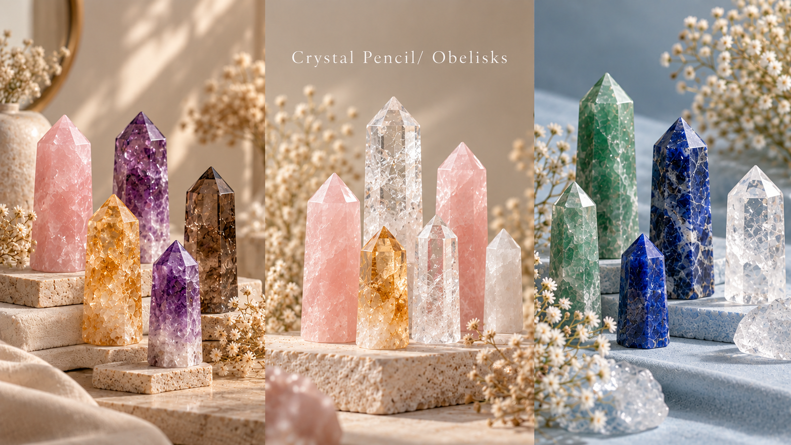 Crystal Pencils & Obelisks Online | Pure Gems World