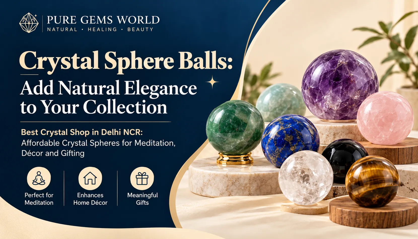 Crystal sphere in Delhi NCR, affordable sphere balls from the best crystal shop