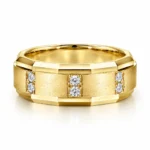 Elite Hexa Lab Grown Diamond Gold Ring for Men in Yellow Gold