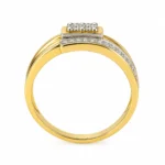 Elite Square Lab Grown Diamond Yellow Gold Ring for Men angled view