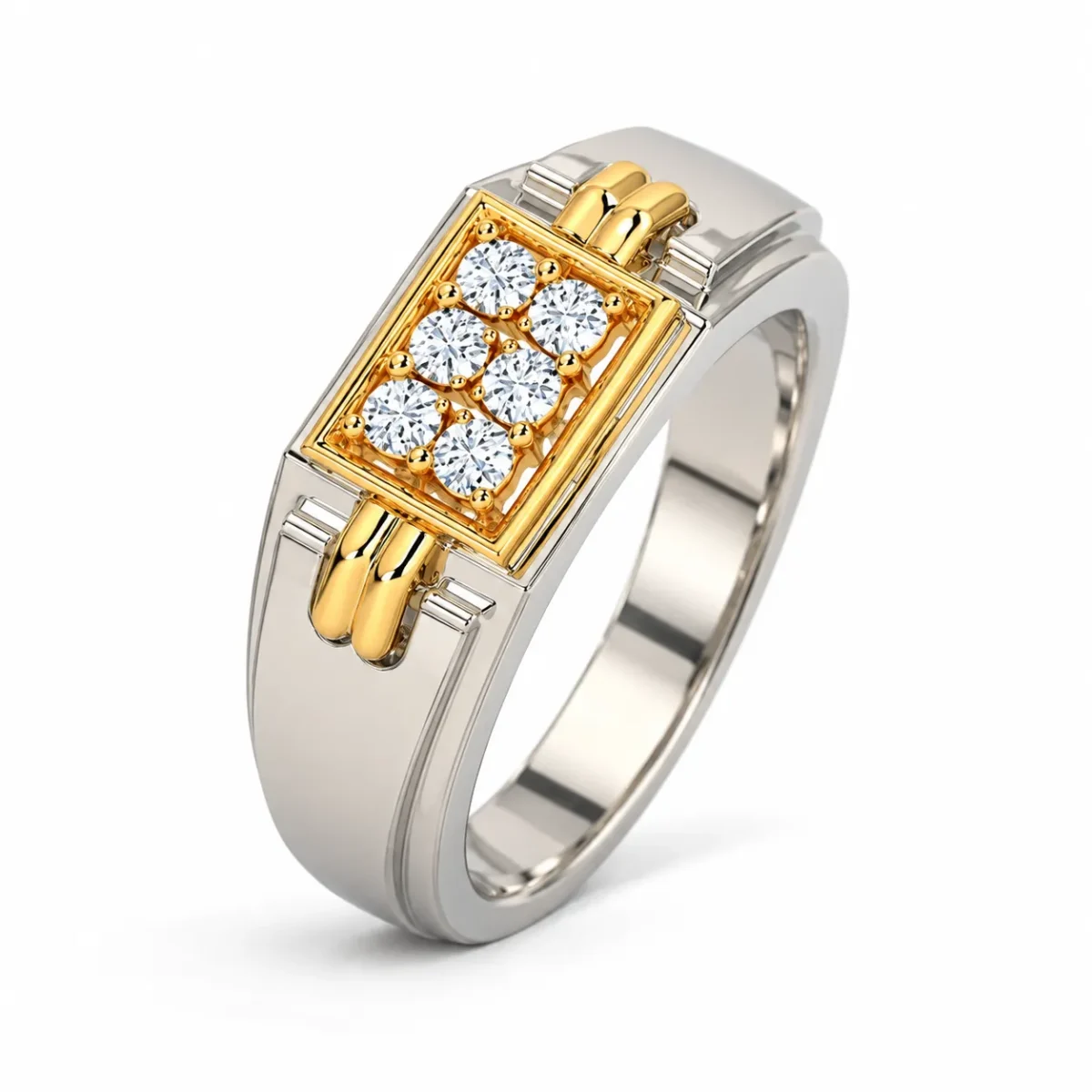 Fusion Lab Grown Diamond Ring for Men Front Angle
