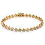 18K Gold Floral Lab Grown Diamond Tennis Bracelet for Women
