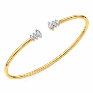 18K Gold Six Marquise Lab Grown Diamond Open Bracelet for Women