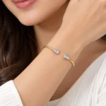 18K Gold Six Marquise Lab Grown Diamond Open Bracelet for Women - Image 2